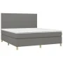 Box spring bed mattress and LED lights dark gray fabric 180x200 cm by vidaXL, Beds and slatted bases - Ref: Foro24-3135294, P...