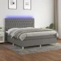 Cama box spring colchón y luces LED tela gris oscuro 180x200 cm de vidaXL, Camas y somieres - Ref: Foro24-3135694, Precio: 64...