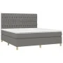 Cama box spring colchón y luces LED tela gris oscuro 180x200 cm de vidaXL, Camas y somieres - Ref: Foro24-3135694, Precio: 64...