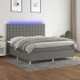 Box spring bed mattress and LED lights dark gray fabric 180x200 cm by vidaXL, Beds and slatted bases - Ref: Foro24-3135774, P...