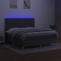Cama box spring colchón y luces LED tela gris oscuro 180x200 cm de vidaXL, Camas y somieres - Ref: Foro24-3135774, Precio: 64...