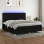 Box spring bed mattress and LED lights black fabric 200x200 cm by vidaXL, Beds and slatted bases - Ref: Foro24-3135463, Price...