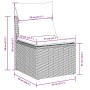 Set de sofás de jardín 8 pzas y cojines ratán sintético gris
