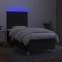 Box spring bed mattress and LED lights black fabric 90x190 cm by vidaXL, Beds and slatted bases - Ref: Foro24-3135559, Price:...