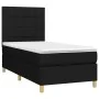 Box spring bed mattress and LED lights black fabric 90x200 cm by vidaXL, Beds and slatted bases - Ref: Foro24-3135407, Price:...