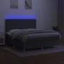 Box spring bed mattress and LED lights dark gray fabric 180x200 cm by vidaXL, Beds and slatted bases - Ref: Foro24-3135614, P...