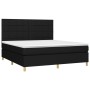 Boxspringbettmatratze und LED-Leuchten aus schwarzem Stoff 160x200 cm von vidaXL, Betten und Lattenroste - Ref: Foro24-313544...