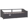 Sofá cama 3 plazas cajones madera maciza pino gris 90x200 cm