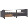 Sofá cama 3 plazas cajones madera maciza pino gris 90x200 cm