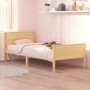 Estructura de cama sin colchón madera maciza de pino 90x200 cm