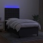 Boxspringbettmatratze und LED-Leuchten aus schwarzem Stoff 90x190 cm von vidaXL, Betten und Lattenroste - Ref: Foro24-3135159...