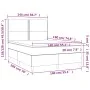Box spring bed mattress and LED lights light gray fabric 140x190 cm by vidaXL, Beds and slatted bases - Ref: Foro24-3135349, ...