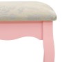 Tocador con taburete y espejo triple plegable rosa de vidaXL, Tocadores para dormitorios - Ref: Foro24-289327, Precio: 174,85...