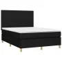 Box spring bed mattress and LED lights black fabric 140x190 cm by vidaXL, Beds and slatted bases - Ref: Foro24-3135271, Price...