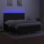 Box spring bed mattress and LED lights black fabric 180x200 cm by vidaXL, Beds and slatted bases - Ref: Foro24-3135295, Price...
