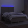 Cama box spring colchón y luces LED tela gris taupe 140x200 cm de vidaXL, Camas y somieres - Ref: Foro24-3135361, Precio: 489...
