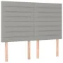 Box spring bed mattress and LED lights light gray fabric 140x190 cm by vidaXL, Beds and slatted bases - Ref: Foro24-3135509, ...