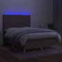 Boxspringbett mit Matratze und LED-Leuchten aus taupegrauem Stoff 140x200 cm von vidaXL, Betten und Lattenroste - Ref: Foro24...