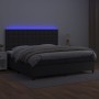 Box spring bed with mattress and LED black synthetic leather 200x200 cm by vidaXL, Beds and slatted bases - Ref: Foro24-31359...