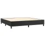 Box spring bed with mattress and LED black synthetic leather 200x200 cm by vidaXL, Beds and slatted bases - Ref: Foro24-31359...