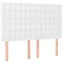 Box spring bed with mattress and LED white synthetic leather 140x200 cm by vidaXL, Beds and slatted bases - Ref: Foro24-31359...