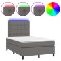 Cama box spring colchón y LED cuero sintético gris 120x200 cm de vidaXL, Camas y somieres - Ref: Foro24-3135937, Precio: 430,...