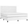 Box spring bed with mattress and LED white synthetic leather 180x200 cm by vidaXL, Beds and slatted bases - Ref: Foro24-31359...