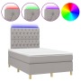 Box spring bed with fabric mattress and light gray LED 120x200 cm by vidaXL, Beds and slatted bases - Ref: Foro24-3135661, Pr...