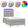 Box spring bed with fabric mattress and light gray LED 120x200 cm by vidaXL, Beds and slatted bases - Ref: Foro24-3135661, Pr...