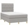 Box spring bed with fabric mattress and light gray LED 120x200 cm by vidaXL, Beds and slatted bases - Ref: Foro24-3135661, Pr...