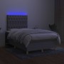 Box spring bed with fabric mattress and light gray LED 120x200 cm by vidaXL, Beds and slatted bases - Ref: Foro24-3135661, Pr...