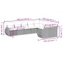 Set muebles jardín 9 pzas y cojines ratán sintético gris claro