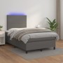 Cama box spring colchón y LED cuero sintético gris 120x200 cm de vidaXL, Camas y somieres - Ref: Foro24-3135817, Precio: 434,...