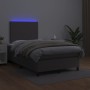 Cama box spring colchón y LED cuero sintético gris 120x200 cm de vidaXL, Camas y somieres - Ref: Foro24-3135817, Precio: 434,...