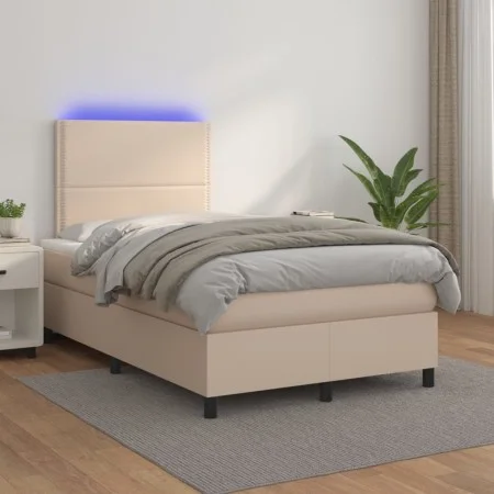 Boxspringbett LED Matratze Cappuccino Kunstleder 120x200cm von vidaXL, Betten und Lattenroste - Ref: Foro24-3135878, Preis: 3...