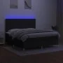 Cama box spring colchón y luces LED tela negro 180x200 cm de vidaXL, Camas y somieres - Ref: Foro24-3135615, Precio: 652,61 €...