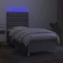Box spring bed mattress and LED lights light gray fabric 100x200 cm by vidaXL, Beds and slatted bases - Ref: Foro24-3135653, ...
