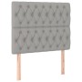 Box spring bed mattress and LED lights light gray fabric 100x200 cm by vidaXL, Beds and slatted bases - Ref: Foro24-3135653, ...