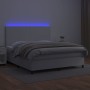 Boxspringbett mit Matratze und LED-weißem Kunstleder 180x200 cm von vidaXL, Betten und Lattenroste - Ref: Foro24-3135838, Pre...