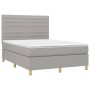 Cama box spring colchón y luces LED tela gris claro 140x200 cm de vidaXL, Camas y somieres - Ref: Foro24-3135517, Precio: 510...