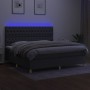 Box spring bed mattress and LED lights light gray fabric 200x200 cm by vidaXL, Beds and slatted bases - Ref: Foro24-3135702, ...
