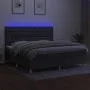 Box spring bed mattress and LED lights light gray fabric 200x200 cm by vidaXL, Beds and slatted bases - Ref: Foro24-3135702, ...