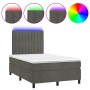 Cama box spring colchón y LED terciopelo gris oscuro 120x200 cm de vidaXL, Camas y somieres - Ref: Foro24-3136234, Precio: 41...