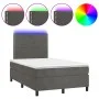 Box spring bed with mattress and LED dark gray velvet 120x200 cm by vidaXL, Beds and slatted bases - Ref: Foro24-3136054, Pri...
