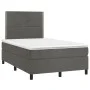 Box spring bed with mattress and LED dark gray velvet 120x200 cm by vidaXL, Beds and slatted bases - Ref: Foro24-3136054, Pri...