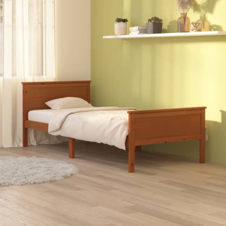 Estructura cama sin colchón madera pino marrón miel 90x200 cm en Camas y somieres | Comprar online en Foro24