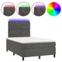 Boxspringbett mit Matratze und dunkelgrauem LED-Samt 120x200 cm von vidaXL, Betten und Lattenroste - Ref: Foro24-3136294, Pre...