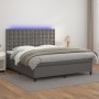 Cama box spring colchón y LED cuero sintético gris 180x200 cm de vidaXL, Camas y somieres - Ref: Foro24-3135961, Precio: 656,...