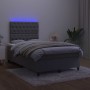 Box spring bed with mattress and LED dark gray velvet 120x200 cm by vidaXL, Beds and slatted bases - Ref: Foro24-3136294, Pri...