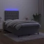 Boxspringbett mit Matratze und dunkelgrauem LED-Samt 120x200 cm von vidaXL, Betten und Lattenroste - Ref: Foro24-3136294, Pre...